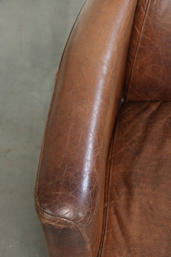 2x Poltrone Aviator Design Vintage in Pelle Bovina Caratteristica con Grana in un Bel Colore Cognac – Leather (photo 7 of 14)