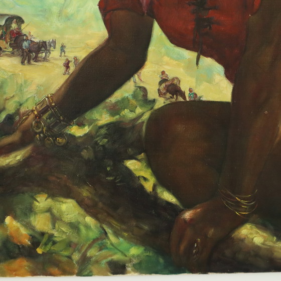 Image 1 of Grand tableau Jeune femme gitane 1964