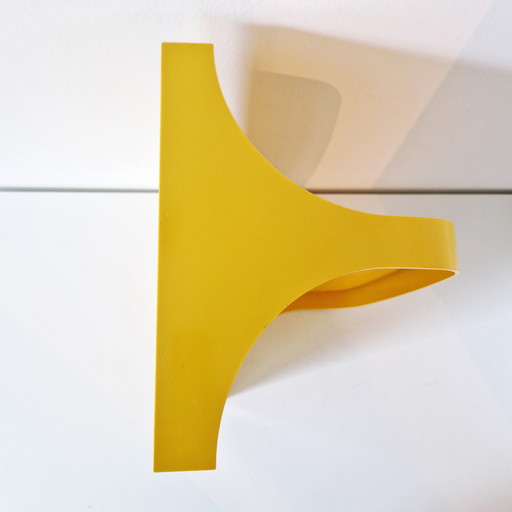 70's Space Age yellow vintage plastic wall shelf