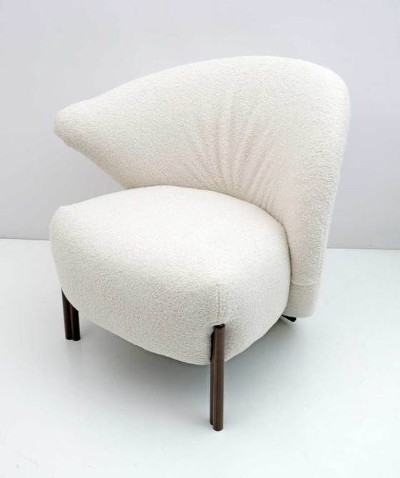 Image 1 of Postmoderner italienischer Design-Bouclè-Sessel, 1980er Jahre