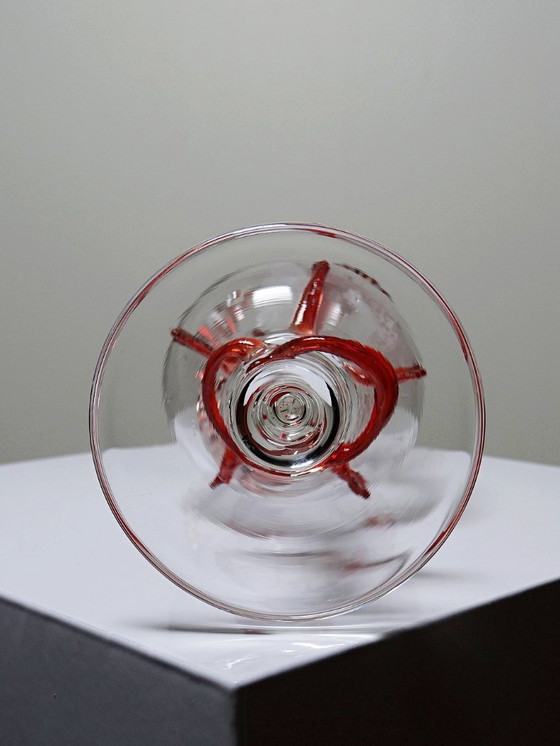 Image 1 of Vase soliflore verre soufflé Vénitien Murano vintage 50-60 Filigrana/Zanfirico