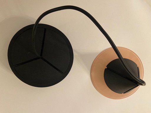 Lucitalia West pink ceiling lamp. Vintage Murano glass, 1983.