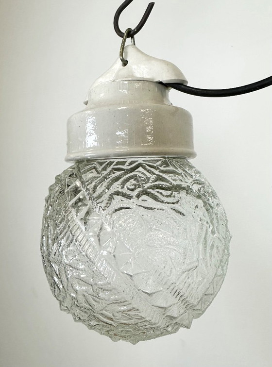 Image 1 of Vintage witte porseleinen hanglamp, jaren 70