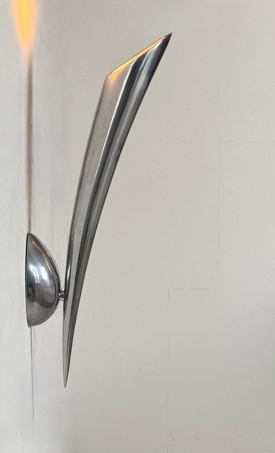 Image 1 of Applique vintage moderniste, métal chromé, France 1970