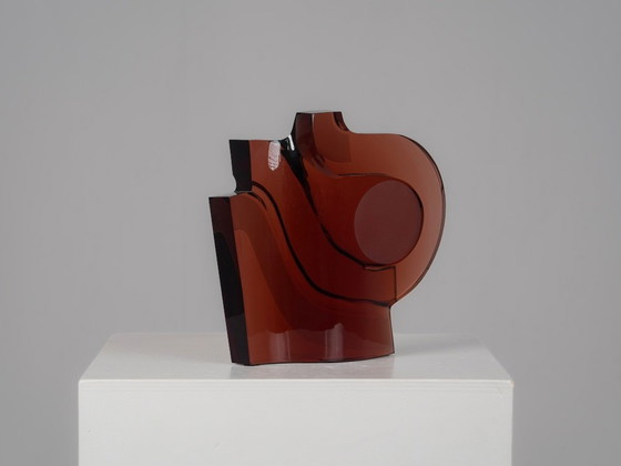 Escultura geométrica abstracta en vidrio, Países Bajos, década de 1980. – Arte en vidrio, Glass (photo 5 of 8)