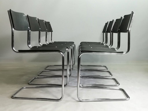 8x MAUSER Cantilever Chair Set VINTAGE BAUHAUS Walter Papst