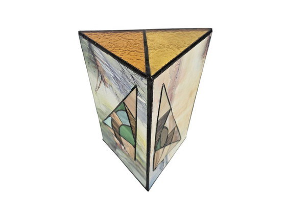 Image 1 of Tiffany table lamp - Sailboat - stained glass - 3rd quarter 20th century