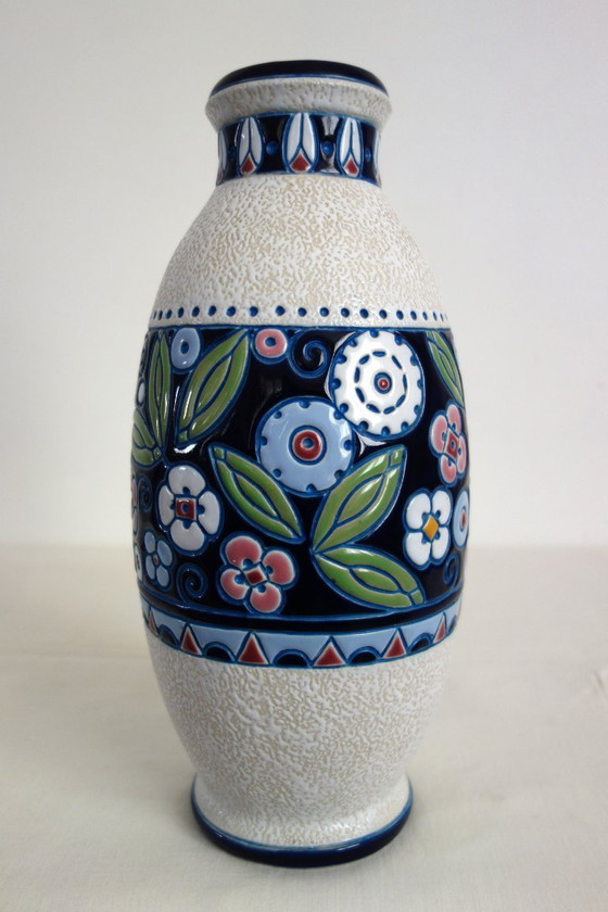 Image 1 of Vaso in ceramica smaltata Art Nouveau di Amphora, Boemia, 1920