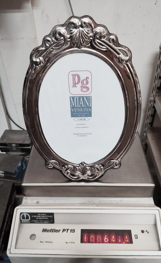 Image 1 of Marco/espejo de plata 925 de 18x24 pulgadas.