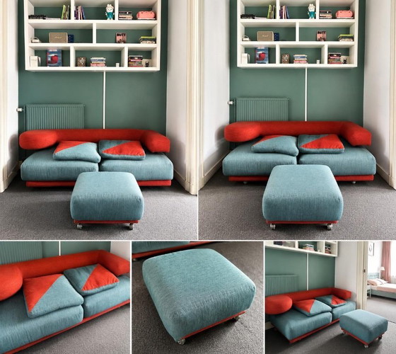 Image 1 of Felicerossi E05 designbank + poef (gemaakt in Italië)
