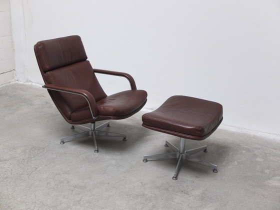 Image 1 of 'F141' Lounge Stoel met Voetenbank van Geoffrey Harcourt voor Artifort, 1972