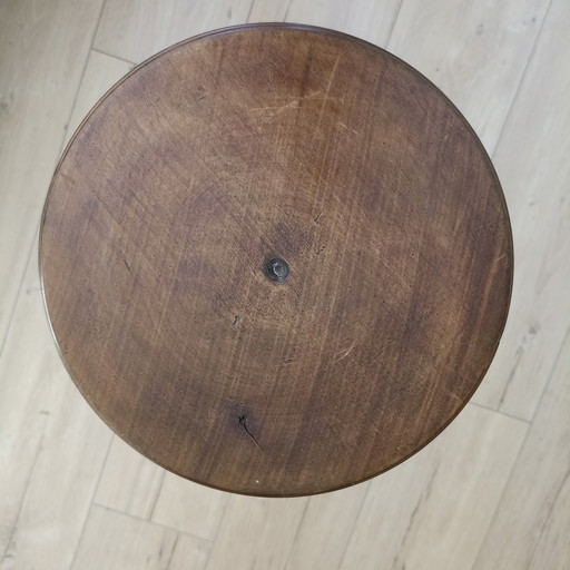 Antieke piëdestal / sokkel – Napoléon III stijl – 19e eeuw – massief notelaar