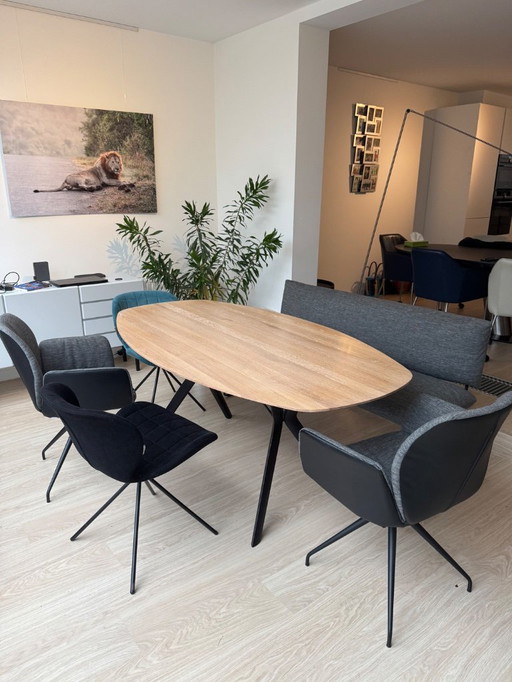 Table de salle à manger Mobitec Eclipse 180x100 en chêne