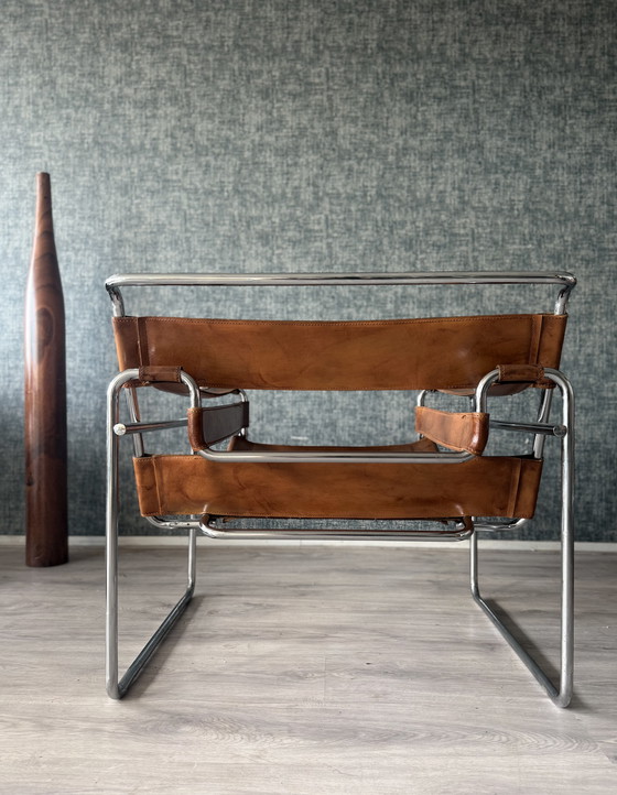 Image 1 of Sedia vintage "Wassily", pelle color cognac, Italia, anni '70