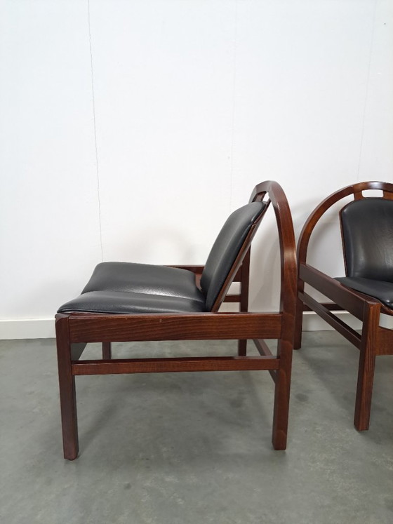 Image 1 of Ensemble de fauteuils en cuir noir Argos, Baumann France