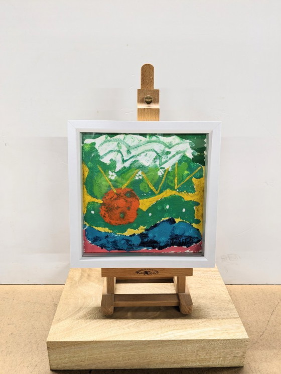 Image 1 of ABSTRAIT SOLEIL PAYSAGE MARIN PEINTURE NIGEL WATERS ORIGINAL SIGNÉ ENCADRÉ ŒUVRE D'ART ART