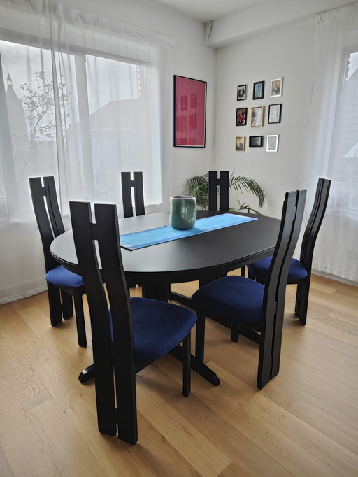 Designer eetkamerset uit de jaren 80