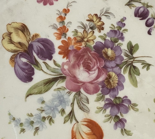 Alter Schumann Dresden vintage Obstteller Servierteller Durchbruch Flower 