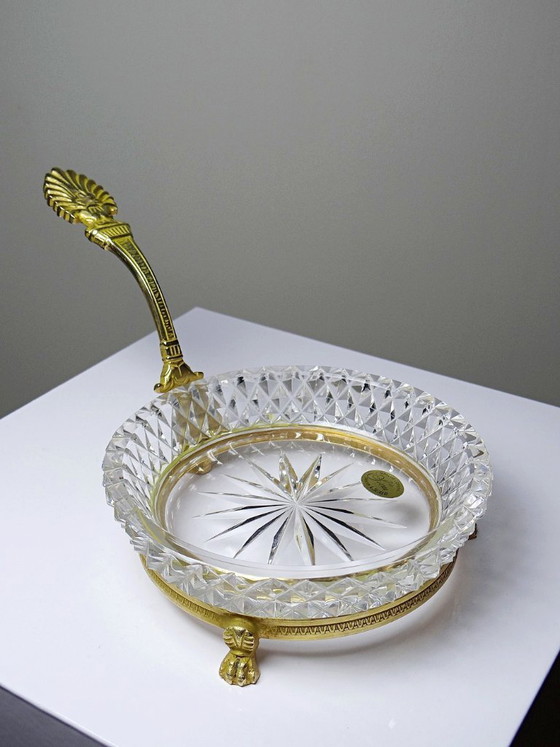 Image 1 of Sèvres crystal trinket tray, designed by L. Seiler, with an antique gilt mount