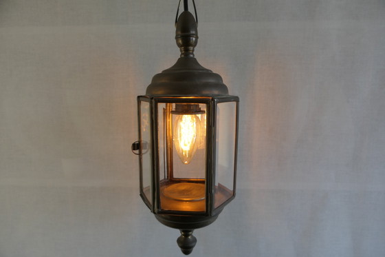 Image 1 of Autentica lanterna portoghese in ottone con diamanti sfaccettati