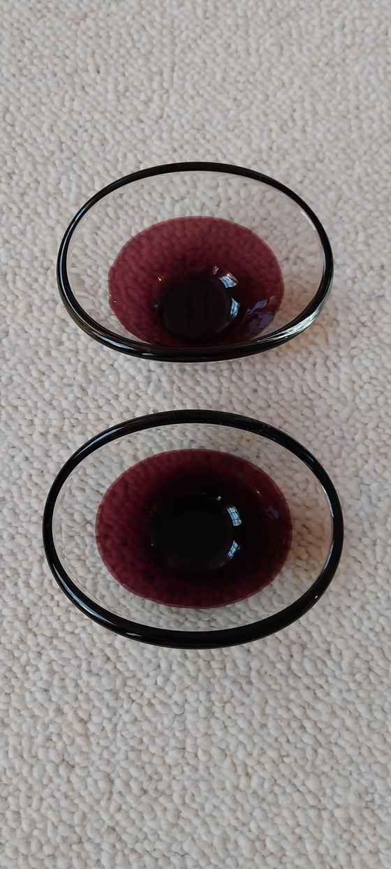 Image 1 of 2 elegantissime ciotole soffiate a mano di Hadeland Willy Johansson, articolo di design scandinavo da 12 cm ciascuna