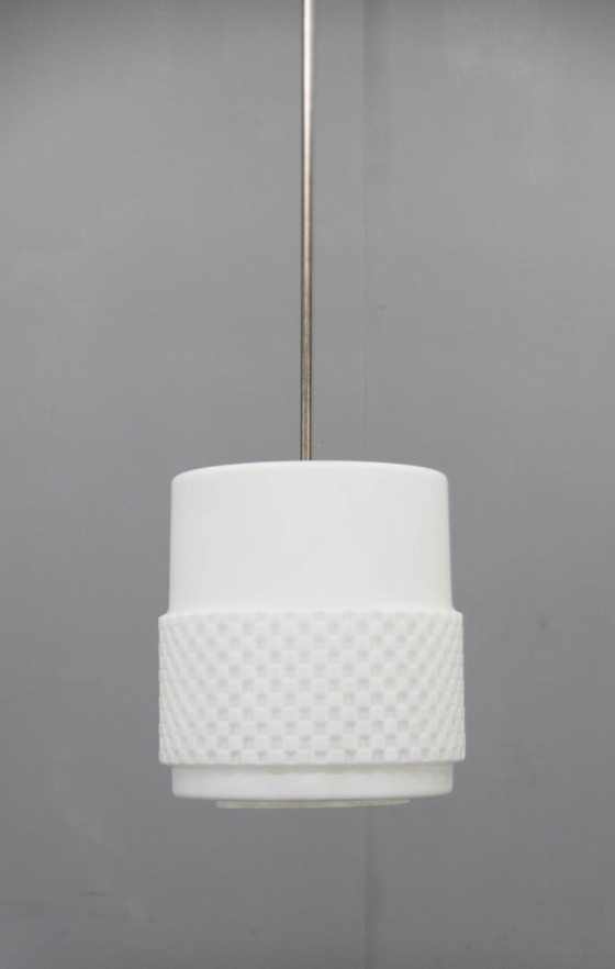 Image 1 of Mid-Century Opaline Glass Design Pendant, 1960s
