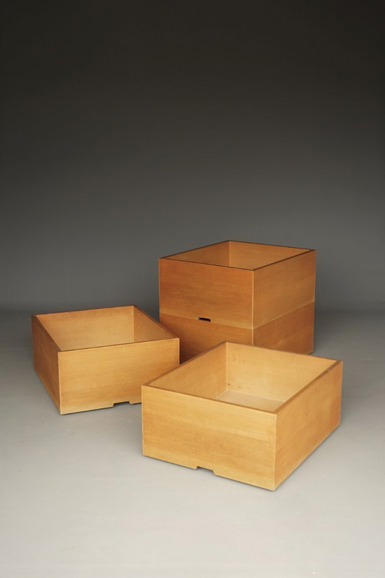 Image 1 of Storage Boxes in solid beech wood by Wim den Boon, 1967