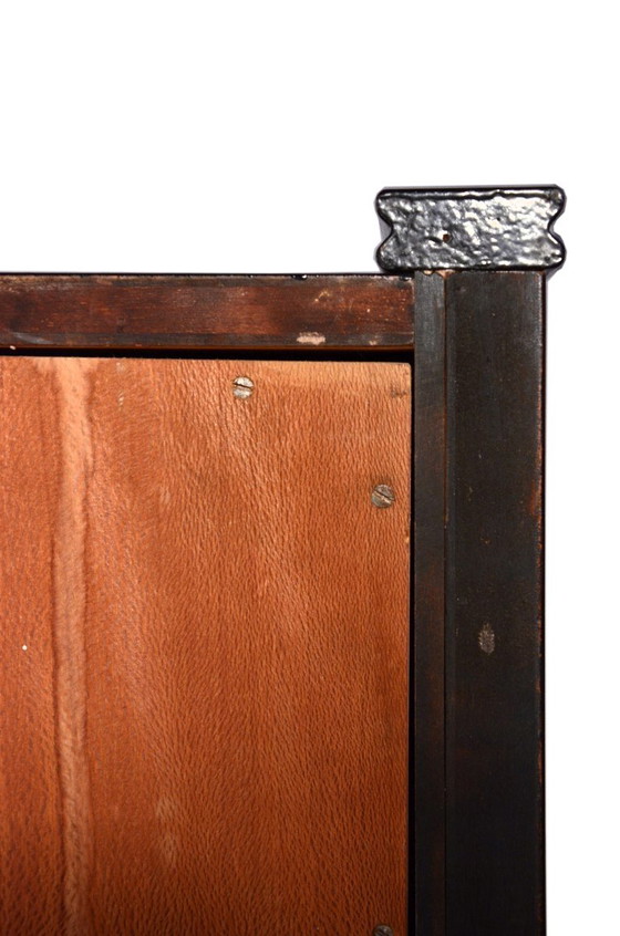 Mahoniehouten vitrinekast of barkast, jaren 70, B92 x D46,5 x H123,5 cm – Vitrinekasten, Glass, Wood (photo 14 of 17)