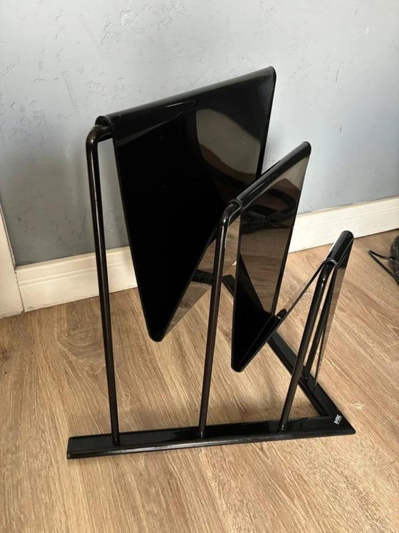 Markus Børgens per D-Tec Portariviste, Design Postmoderno Anni '80, Metallo, Nero, 1980 (foto 2 di 6)