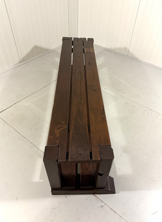 Image 1 of Large Brutalist Oak Bench/Wall Table 1900's