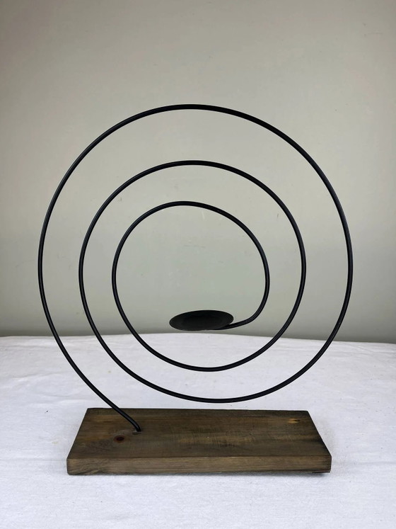 Candelabro espiral escultural – Portavelas, Wood, Iron (photo 10 of 12)