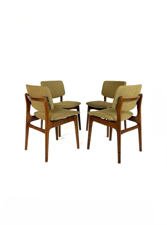 Image 1 of 4 chaises de salle à manger danoises restaurées des années 60