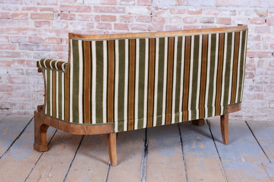 Set Zona salotto Biedermeier restaurato, Noce, Rivestito, Austria, anni 1830 – Velluto, Legno (photo 4 of 15)