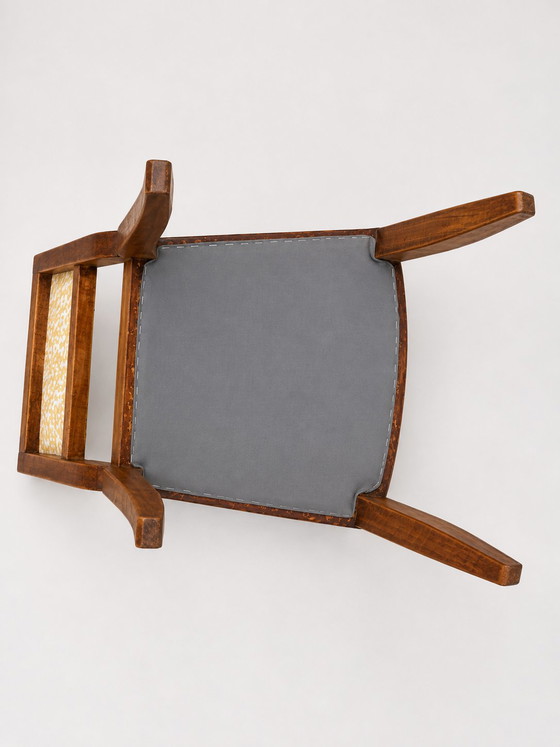 Sekretärstuhl im Art-Deco-Stil / Bürostuhl – um 1930 – Chaise Art-Deco, Bürostühle, Wood, Cotton (photo 6 of 7)