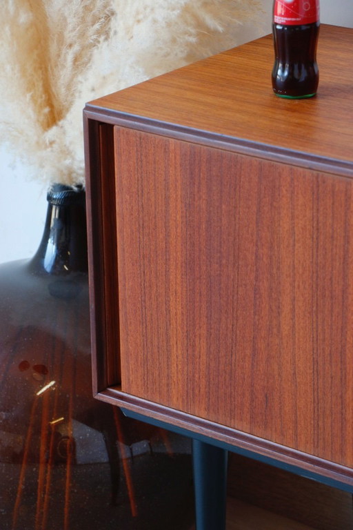 Mueble de vinilo vintage con tablero de mesa en teca (años 60)