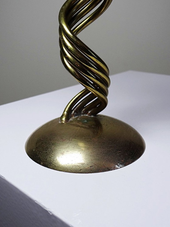 Image 1 of Bougeoir en laiton torsadé "Barley Twist" Mid-Century moderne, 1950-1970