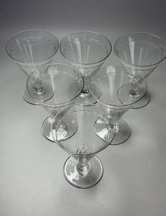 Vasos Doyen “Yvette” – Juego de seis vasos. Bélgica, época Art Déco, circa 1930. – Vasos y jarras, Crystal (photo 8 of 15)