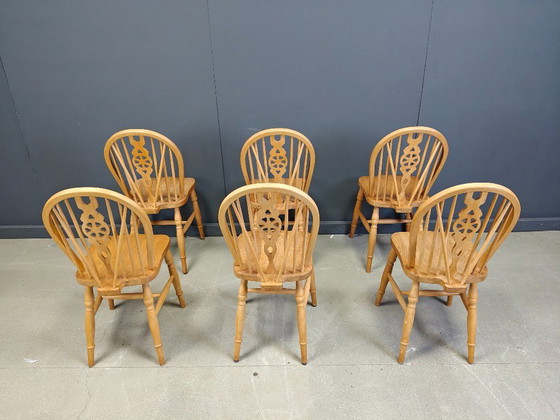 Image 1 of Ensemble de 6 chaises de salle à manger Ercol vintage, années 1950