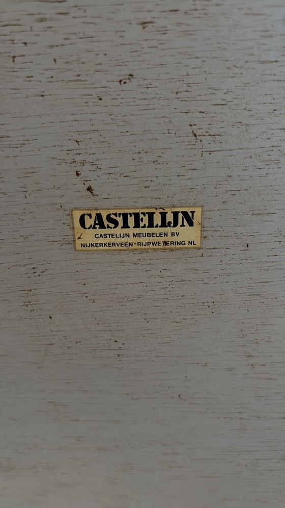4x Castelijn stoelen, Eetkamerstoelen, Metaal, Textiel, Beige (foto 3 van 5)