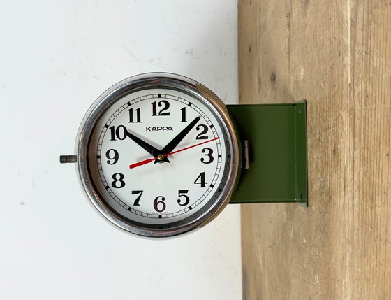 Image 1 of Vintage Green Kappa Maritime Double-Sided Wall Clock, 1980s
