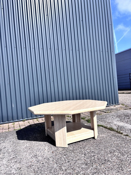 Vintage travertin tafel salontafel
