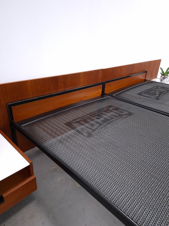 Double bed Japanese Series Cees Braakman for Pastoe and Auping with nightstands – Metal (photo 11 of 20)