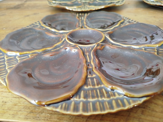 Image 1 of 4 piatti in ceramica per ostriche