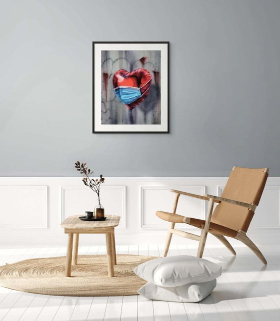 Image 1 of ONEMIZER - L'amore è la chiave - Litografia artistica incorniciata