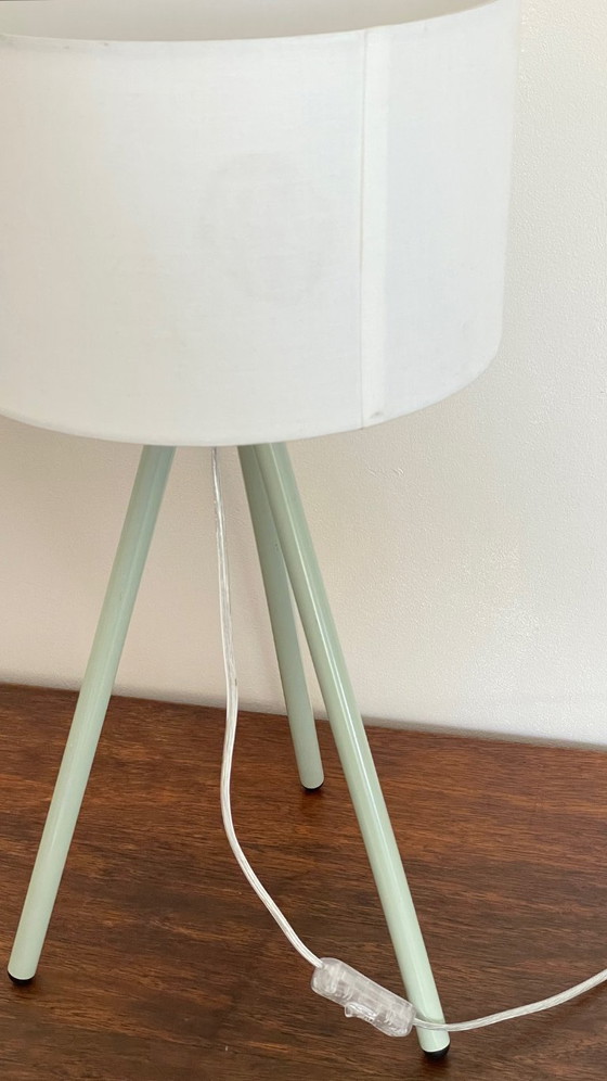 Image 1 of Green Metal Tripod Lamp, 1990s