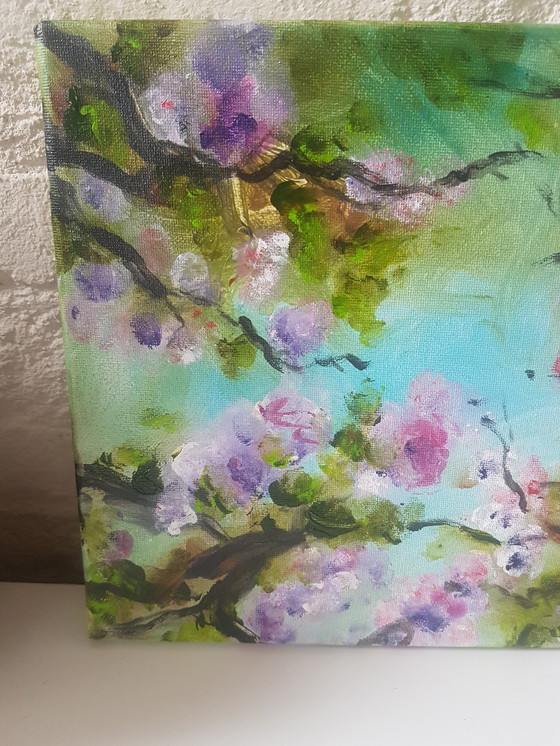 Image 1 of Acrilico dipinto a dita, fiori