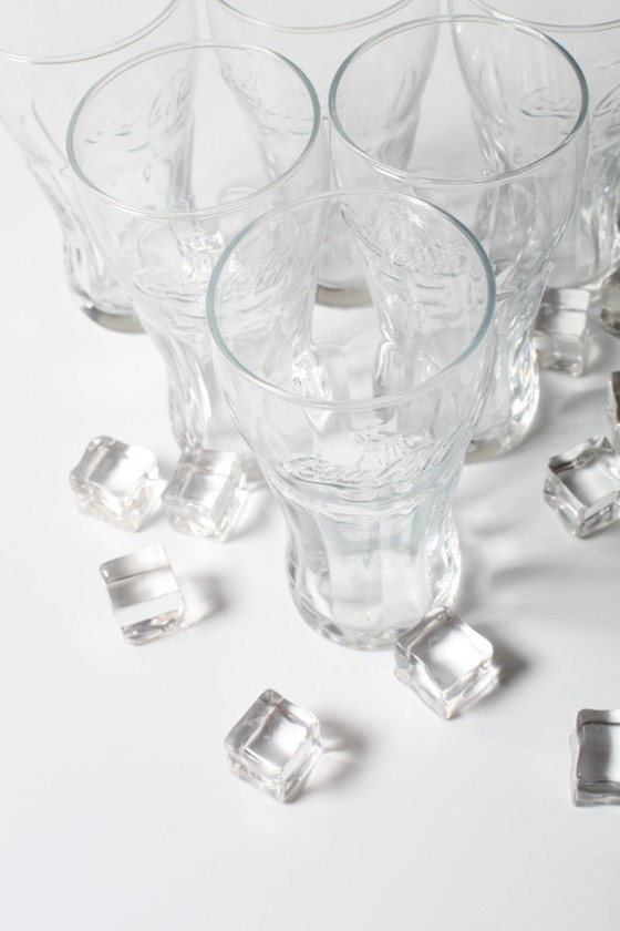 Lot de 6 verres Coca-Cola classiques vintage transparents 300 ml / années 1990 – Verres et carafes, Glass (photo 3 of 7)