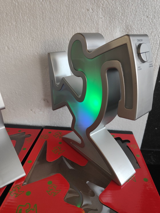 Image 1 of La Linea - Lamp After Osvaldo Cavandoli, Keith Haring - Set 2 Pieces 1990