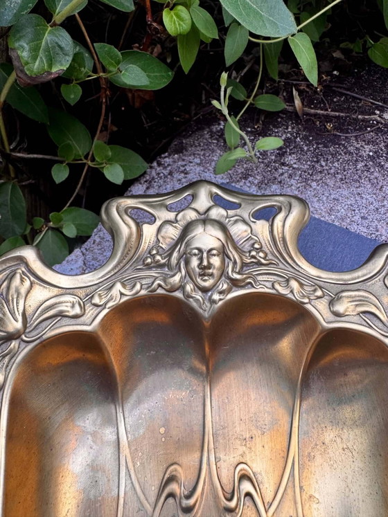 Goldene Metall-Obstschale Art Nouveau Jugendstil Deutschland – Schalen (photo 3 of 4)