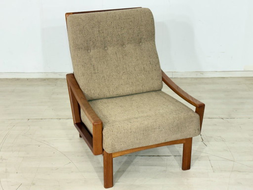 Fauteuil design danois milieu du siècle / Fauteuil en teck / Fauteuil années 1960 / Fauteuil danois en teck / Designer :